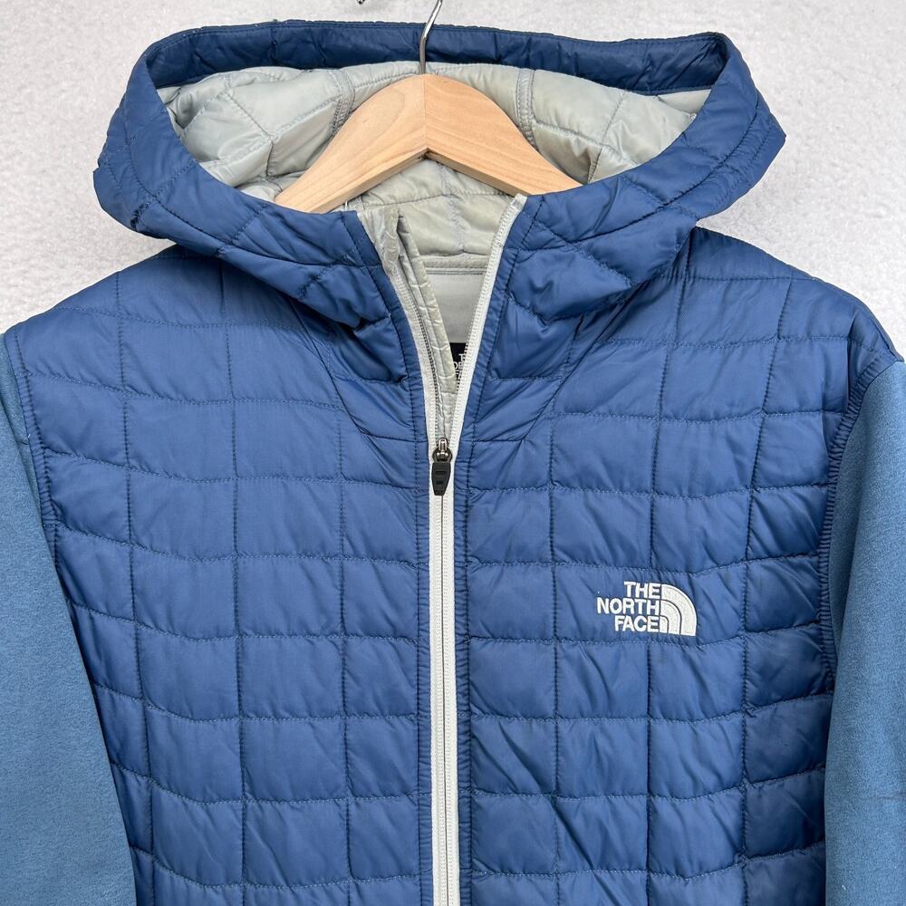 THE NORTH FACE Jacket Mens M Kilowatt ThermoBall Insulated Hoodie Fleece Blue